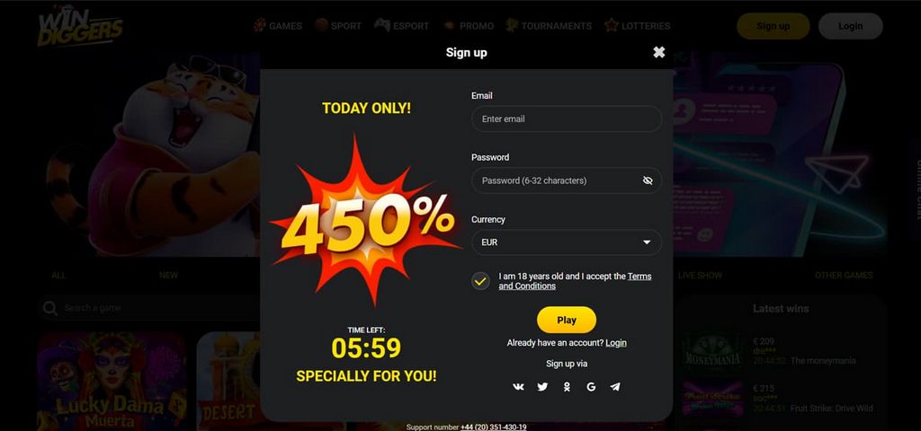 Win Diggers Gambling Enterprise Sportsbook