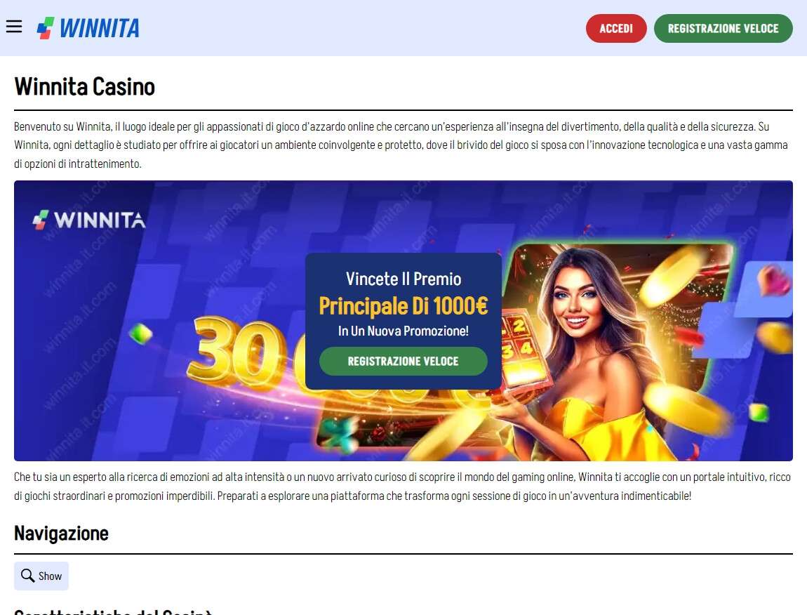 App del casinò Winnita